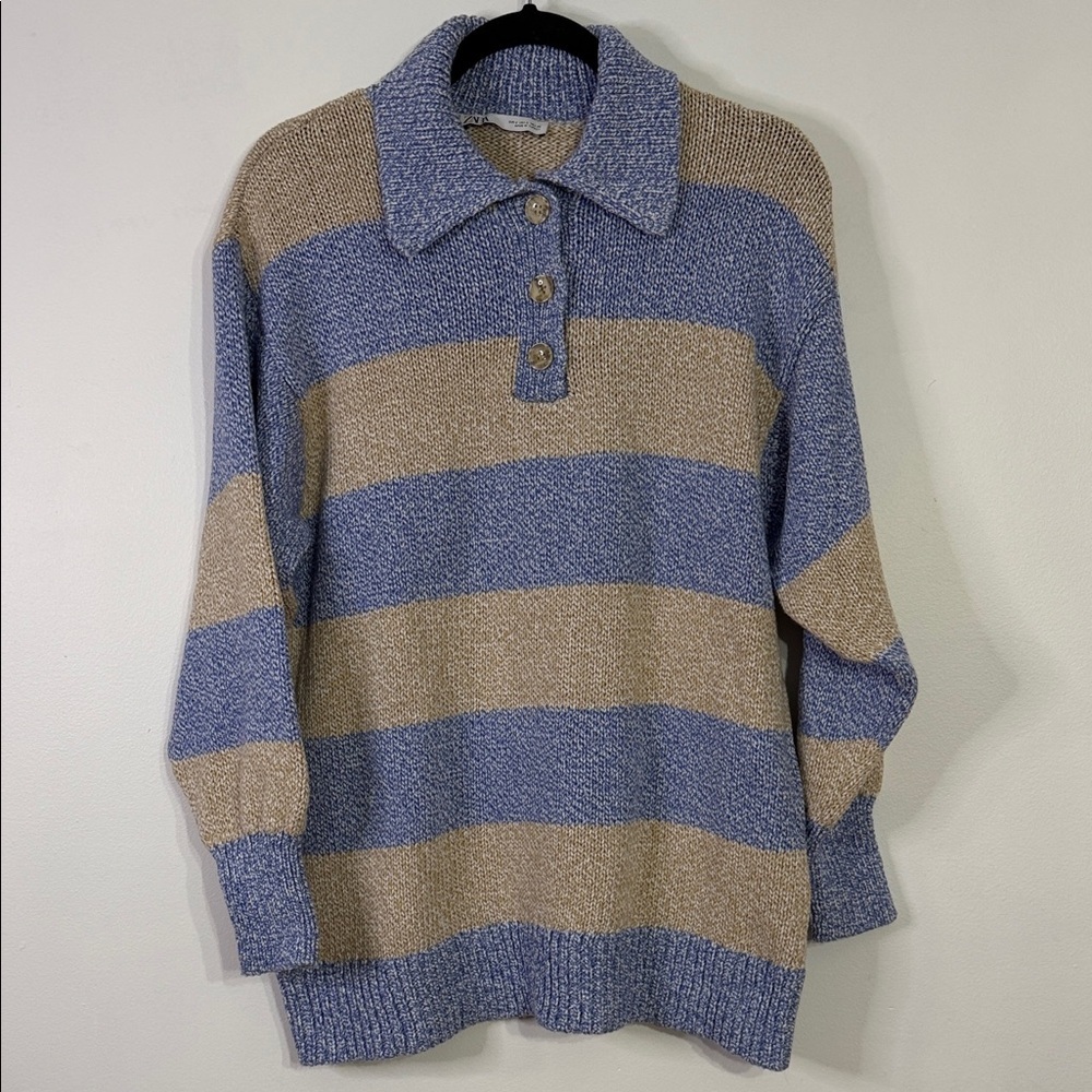 Like New Zara Striped Oversized Sweater